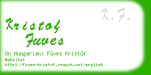 kristof fuves business card