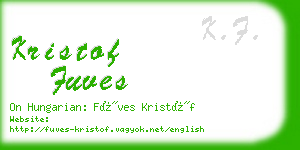 kristof fuves business card